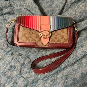 Coach Georgie Signature Rainbow Crossbody Bag